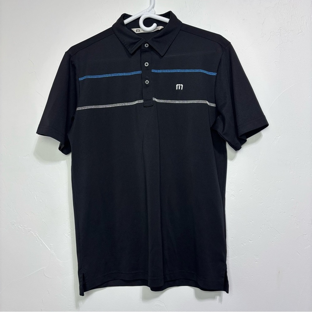 Travis Mathew Men's Small Black Golf Polo Athletic Shirt Short Sleeve